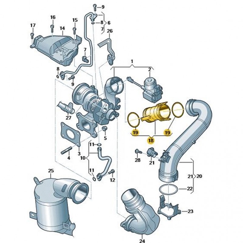 Seat Leon 2017-2020 1.2/1.4TSi Motor Turbo Ara Boru Plastik 04E145875F