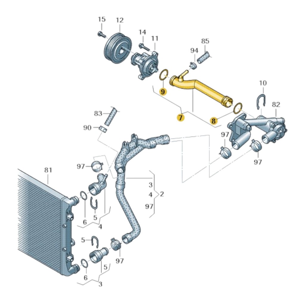 Seat İbiza 2009-2011 1.2 CGP Motor Devirdaim Su Borusu 03E121065A