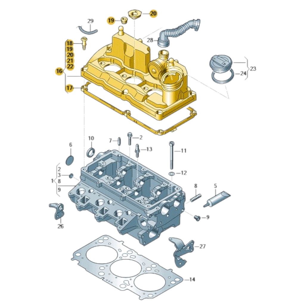 Seat İbiza 2009-2012 1.2TDi CFWA Motor Külbütör Kapağı 03P103469A